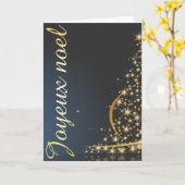 Motif de Noël bleu avec arbre de Noël doré Kaart (Gele Bloem)