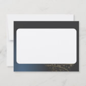 Motif de Noël bleu avec arbre de Noël doré Kaart (Achterkant)