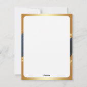 Motif de Noël of avec fond bleu Feestdagenkaart (Achterkant)