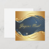 Motif de Noël of avec fond bleu Feestdagenkaart (Voorkant / Achterkant)