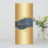 Motif de Noël of avec fond bleu Feestdagenkaart (Staand voorkant)