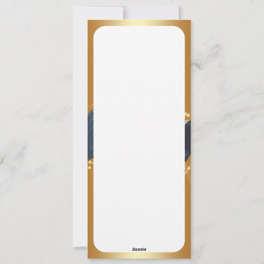 Motif de Noël of avec fond bleu Feestdagenkaart (Achterkant)