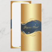 Motif de Noël of avec fond bleu Feestdagenkaart (Voorkant / Achterkant)