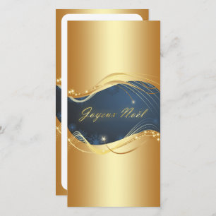 Motif de Noël of avec fond bleu Feestdagenkaart