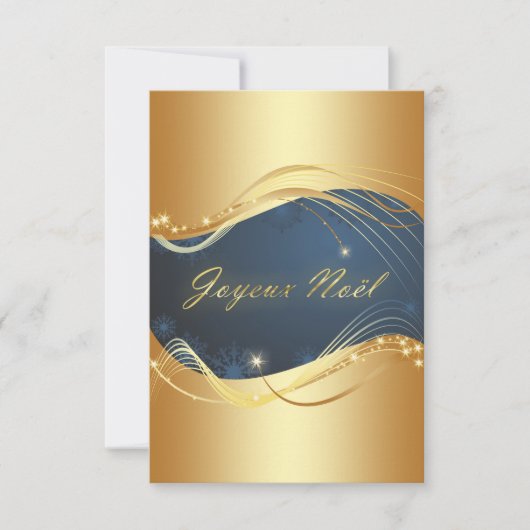 Motif de Noël of avec fond bleu Kaart (Voorkant)