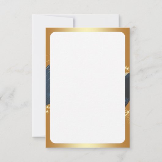 Motif de Noël of avec fond bleu Kaart (Achterkant)