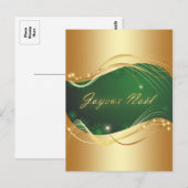 Motif de Noël of avec fond vert Briefkaart (Voorkant / Achterkant)