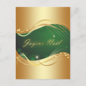Motif de Noël of avec fond vert Briefkaart (Voorkant)