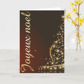 Motif de Noël rouge avec arbre de Noël doré Kaart (Gele Bloem)