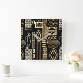 Motif Mud Cloth Print Vierkante Klok (Huis)
