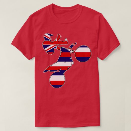 Motifiets met drijfmotor onder de vlag van Hawaii T-shirt (Design voorkant)