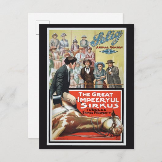 Motion Afbeelding voor de grote onstuimige Sirkus Briefkaart (Voorkant / Achterkant)