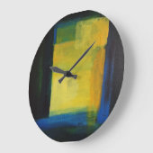 ""Motion" Blue and Yellow Round (Large) Wall Clock Grote Klok (Hoek)