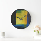""Motion" Blue and Yellow Round (Large) Wall Clock Grote Klok (Huis)