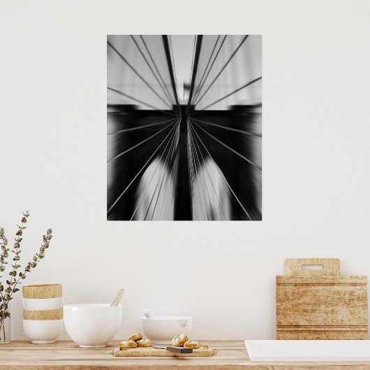 Motion Blur Brooklyn Bridge Poster (Keuken)