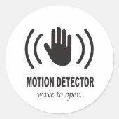 Motion Detector with hand Icon Ronde Sticker (Voorkant)