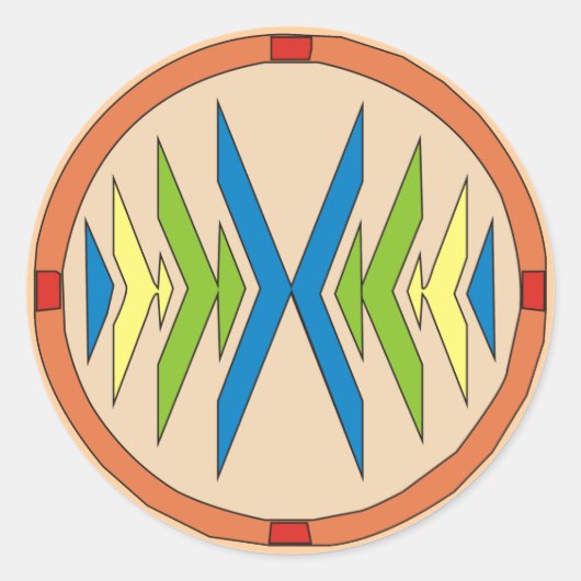 Motiv Indianer theme native american Ronde Sticker (Voorkant)