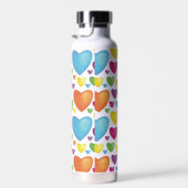 Motiv mit bunten Herzen mit plastischer Wirkung Waterfles (Rechts)