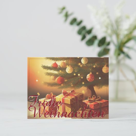 Motiv, mit Geschenken unterm Weihnachtsbaum 37016 Feestdagenkaart (Staand voorkant)