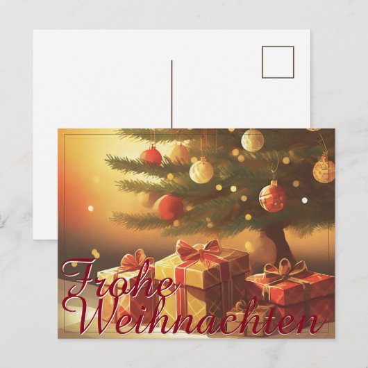 Motiv, mit Geschenken unterm Weihnachtsbaum 37016 Feestdagenkaart (Voorkant / Achterkant)