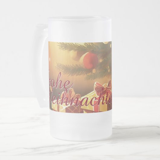 Motiv, mit Geschenken unterm Weihnachtsbaum 37016 Matglas Bierpul (Voorkant links)