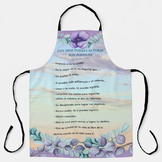 Motivacional Biblico Marcos 10:27Azul Lila Schort (Voorkant)