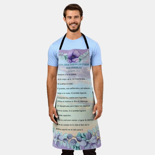 Motivacional Biblico Marcos 10:27Azul Lila Schort (Gedragen)