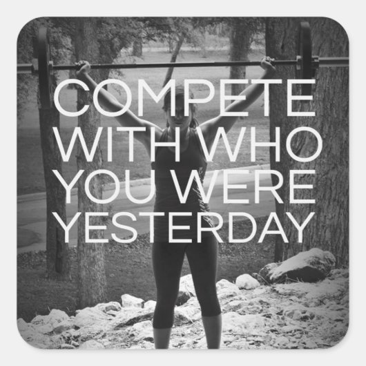 Motivaitonale fitness Gym Vierkante Sticker (Voorkant)