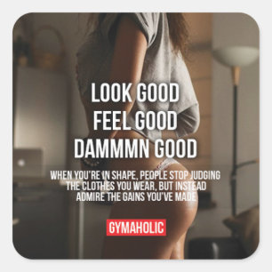 Motivaitonale fitness Gym Vierkante Sticker