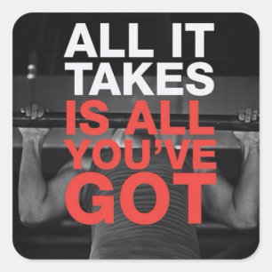 Motivaitonale fitness Gym Vierkante Sticker