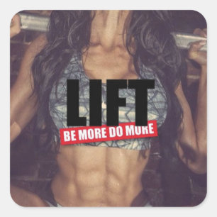 Motivaitonale fitness Gym Vierkante Sticker