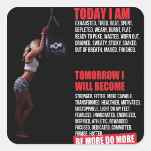 Motivaitonale fitness Gym Vierkante Sticker