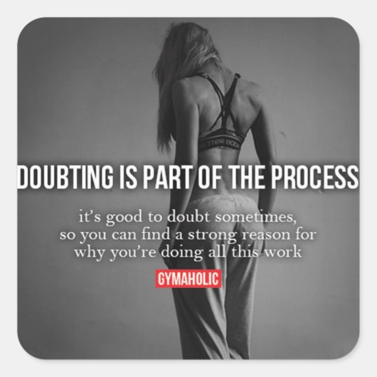 Motivaitonale fitness Gym Vierkante Sticker (Voorkant)