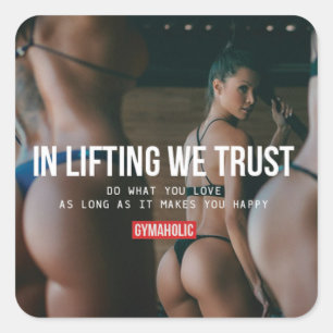 Motivaitonale fitness Gym Vierkante Sticker