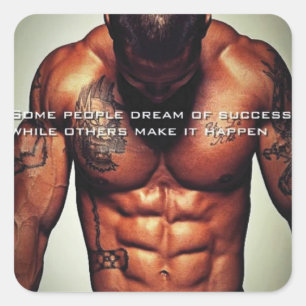 Motivaitonale fitness Gym Vierkante Sticker