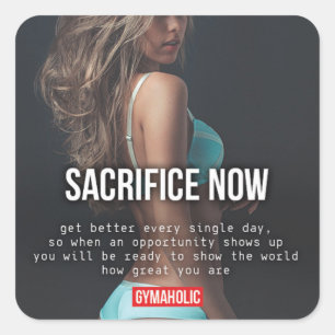Motivaitonale fitness Gym Vierkante Sticker