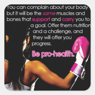 Motivaitonale fitness Gym Vierkante Sticker