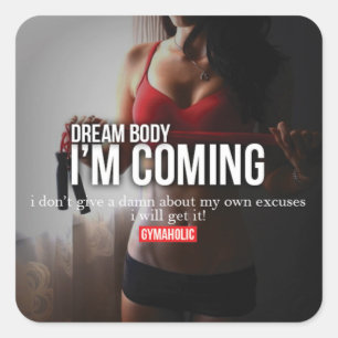 Motivaitonale fitness Gym Vierkante Sticker