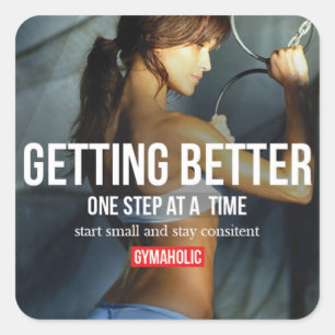 Motivaitonale fitness Gym Vierkante Sticker