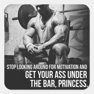 Motivaitonale fitness Gym Vierkante Sticker