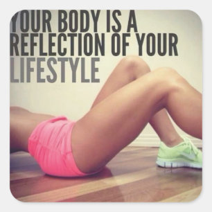 Motivaitonale fitness Gym Vierkante Sticker