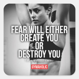 Motivaitonale fitness Gym Vierkante Sticker