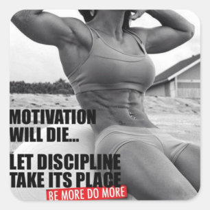 Motivaitonale fitness Gym Vierkante Sticker