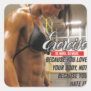 Motivaitonale fitness Gym Vierkante Sticker