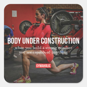 Motivaitonale fitness Gym Vierkante Sticker