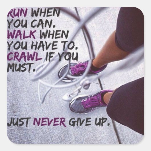 Motivaitonale fitness Gym Vierkante Sticker (Voorkant)