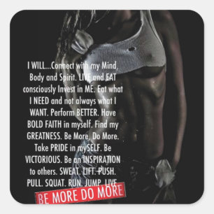Motivaitonale fitness Gym Vierkante Sticker