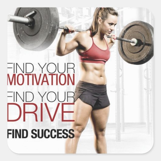 Motivaitonale fitness Gym Vierkante Sticker (Voorkant)