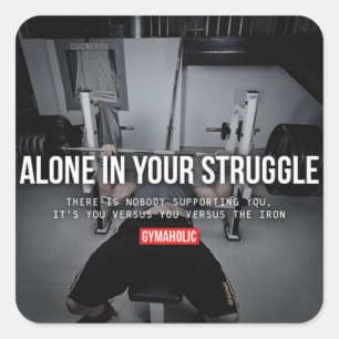 Motivaitonale fitness Gym Vierkante Sticker