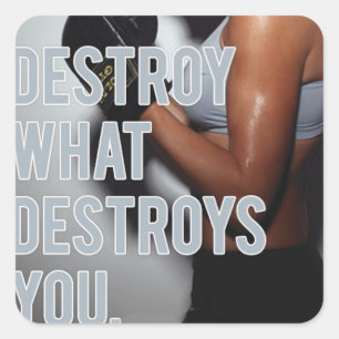 Motivaitonale fitness Gym Vierkante Sticker
